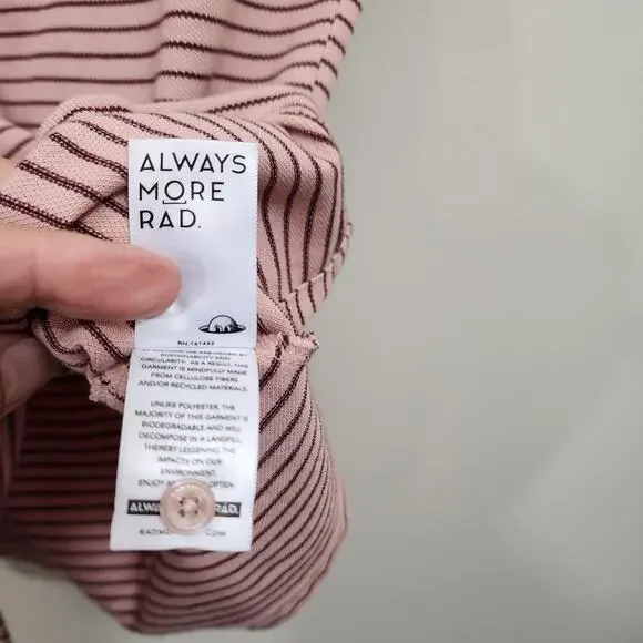 Radmor dusty rose striped short sleeve golf polo woman's size medium - Picture 6 of 8